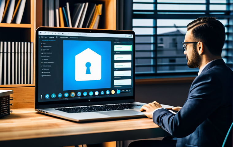 이메일 보안 설정 방법 및 중요성 - Password Manager**

"A person using a password manager on a laptop. The screen displays a complex pa...