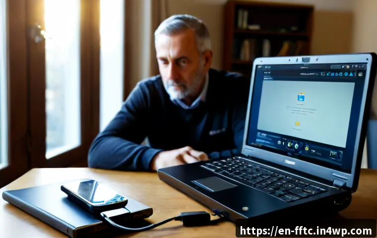 사이버보안 사고 발생 시 행동 요령 - Photorealistic home office cybersecurity incident response scene, concerned middle-aged professional...